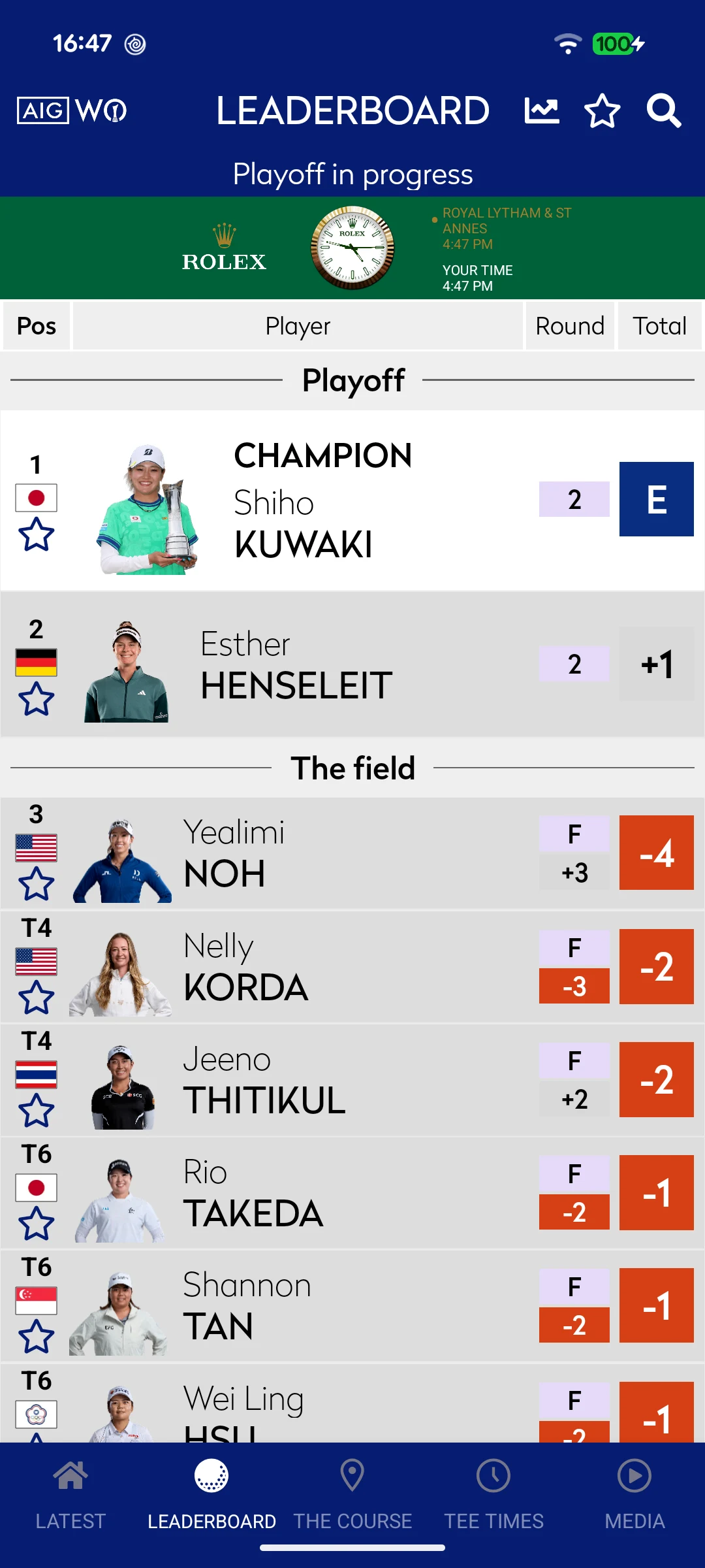 AIG Women's Open screenshot